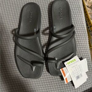 CROCS black Strappy Sandals